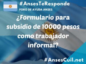 formulario para subsidio de 10000 pesos como trabajador informal 5035